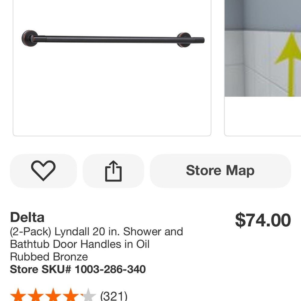 Delta Oil Rubbed Bronze Bath Door Handles